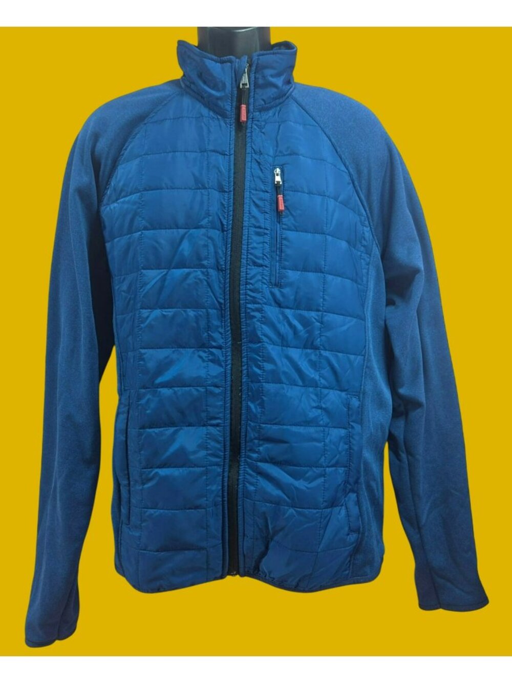 Orvis Quilted Blue Full Zip Hybrid Jacket XL